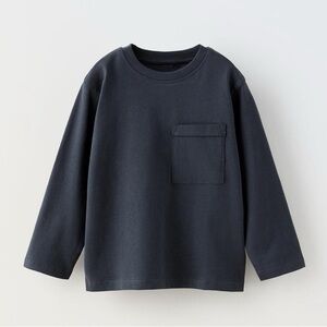 Zara Long Sleeve Shirt with Pocket Black